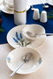 Hermia Lavanta Juego de Cena de Porcelana de 18 Piezas en Blanco, Azul y Verde